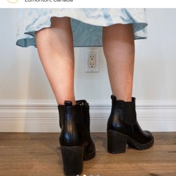 TAXI Chunky Black Boots Size 37 - Picture 3 of 3